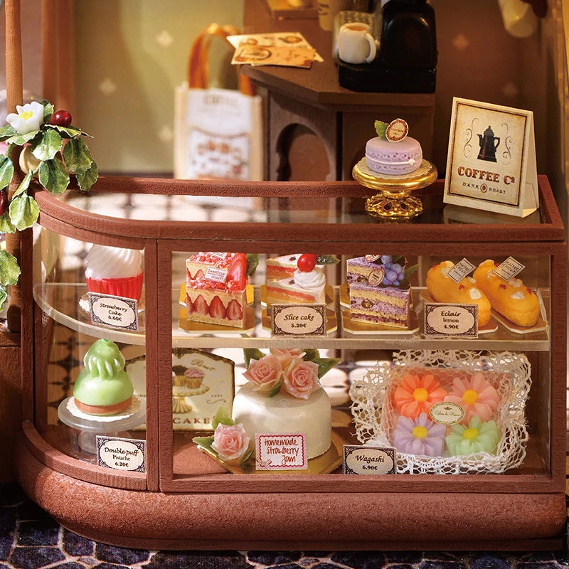 DIY Wooden Miniature Dollhouse Kit with LED